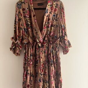 Floral Tan Dress